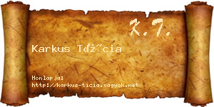 Karkus Tícia névjegykártya